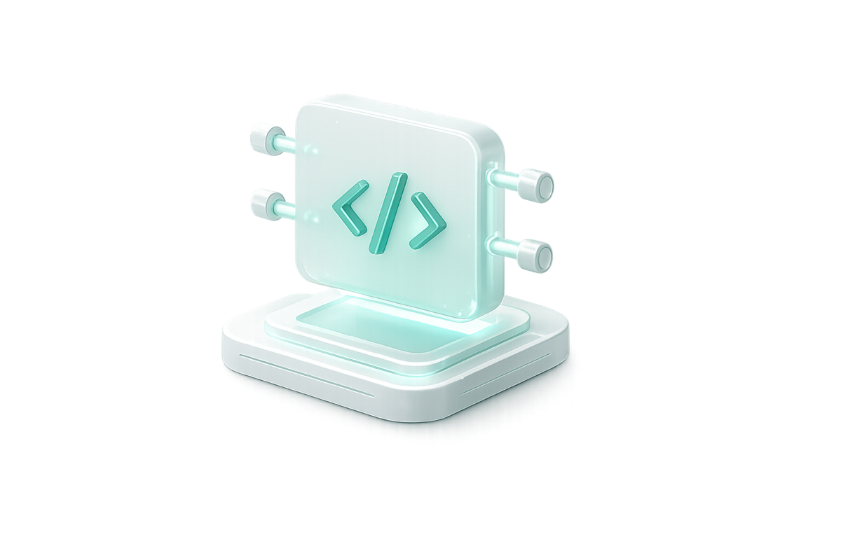 LLM integration code panel illustration