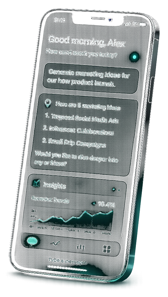 Focused product MVP interface with an app workflow